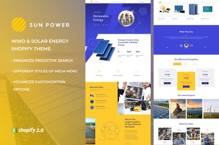 SunPower - Solar & Wind Energy Store Shopify Theme